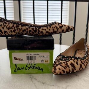 Sam Edelman Leopard Print Flats with Black Trim